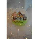 Ornament huisje (wit)